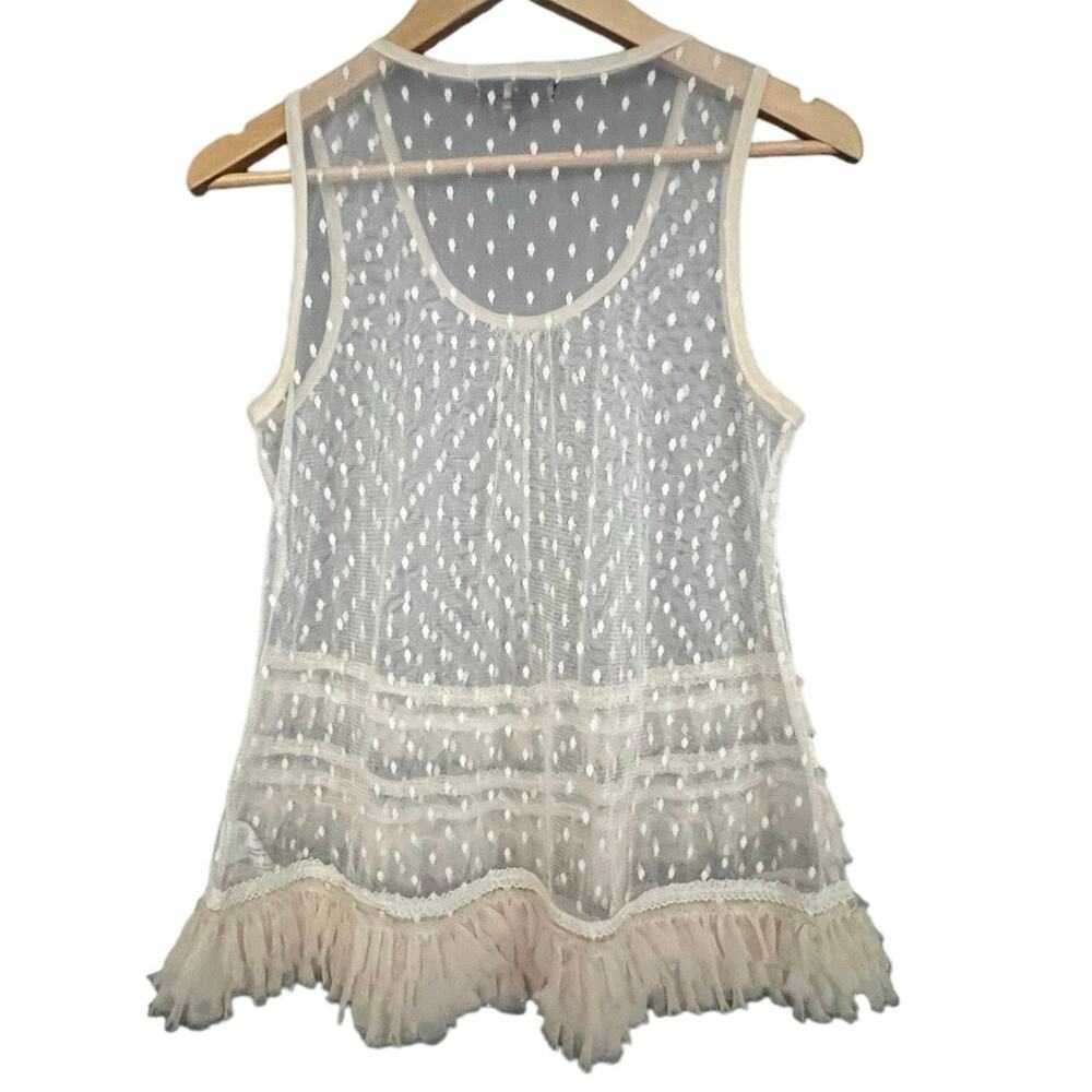 Rye Tanks Camisoles Women’s Sz M Tops Ivory Lace Coquette Feminine Sheer (1-NWT) - Picture 2 of 14